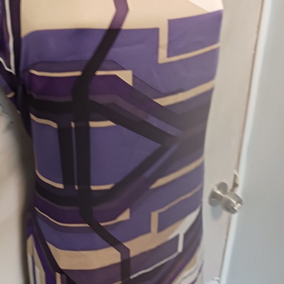 Antonio Melani Purple Silk Geo Dress - Picture 6 of 14